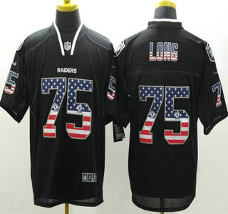 Nike Oakland Raiders #75 Howie Long 2014 USA Flag Fashion Black Elite Jersey