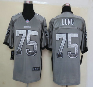 Nike Oakland Raiders #75 Howie Long Drift Fashion Grey Elite Jersey