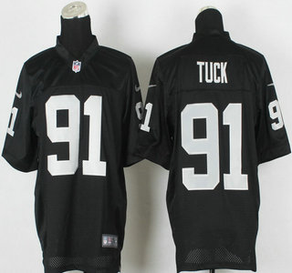 Nike Oakland Raiders #91 Justin Tuck Elite Black Jersey