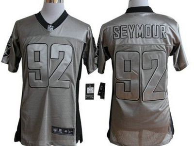 Nike Oakland Raiders 92 Richard Seymour Gray Elite Jersey