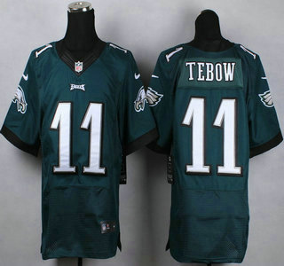 Nike Philadelphia Eagles #11 Tim Tebow Dark Green Elite Jersey