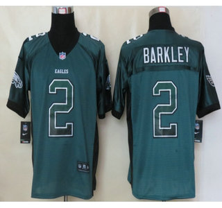 Nike Philadelphia Eagles #2 Matt Barkley Drift Fashion Green Elite Jersey