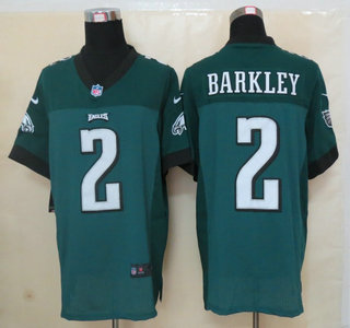 Nike Philadelphia Eagles #2 Matt Barkley Green Elite Jersey