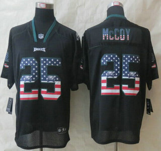 Nike Philadelphia Eagles #25 LeSean McCoy 2014 USA Flag Fashion Black Elite Jersey
