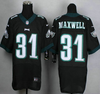 Nike Philadelphia Eagles #31 Byron Maxwell Black Elite Jersey