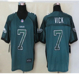 Nike Philadelphia Eagles #7 Michael Vick Drift Fashion Green Elite Jersey