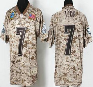 Nike Philadelphia Eagles #7 Michael Vick Salute to Service Digital Camo Elite Jersey