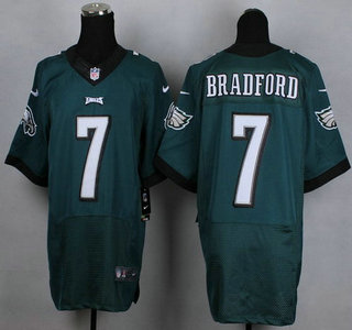 Nike Philadelphia Eagles #7 Sam Bradford Dark Green Elite Jersey