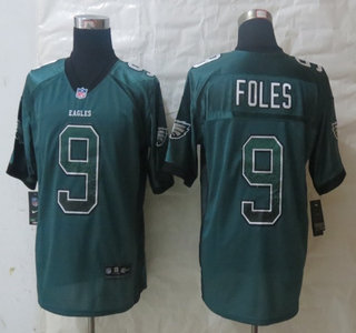 Nike Philadelphia Eagles #9 Nick Foles Drift Fashion Green Elite Jersey
