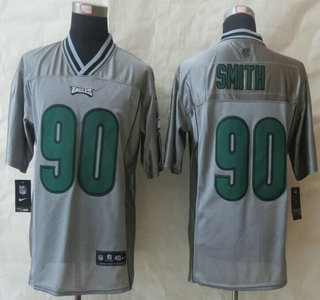 Nike Philadelphia Eagles #90 Marcus Smith Grey Vapor Elite Jersey