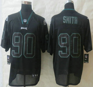 Nike Philadelphia Eagles #90 Marcus Smith Lights Out Black Elite Jersey