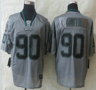 Nike Philadelphia Eagles #90 Marcus Smith Lights Out Grey Elite Jersey