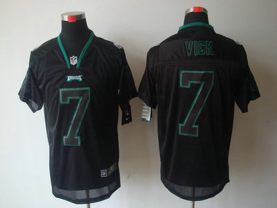 Nike Philadelphia Eagles 7 Michael Vick Lights Out Black Elite Jersey