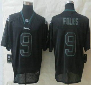 Nike Philadelphia Eagles 9 Nick Foles Lights Out Black Elite Jersey