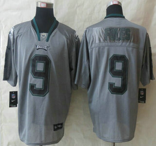 Nike Philadelphia Eagles 9 Nick Foles Lights Out Grey Elite Jersey