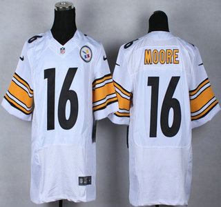 Nike Pittsburgh Steelers #16 Lance Moore White Elite Jersey