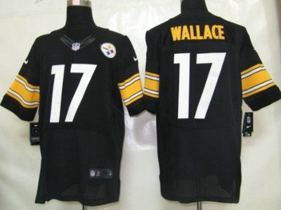 Nike Pittsburgh Steelers 17 Mike Wallace Black 2012 Nike NFL Elite Jersey