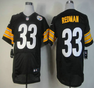 Nike Pittsburgh Steelers #33 Isaac Redman Black Elite Jersey