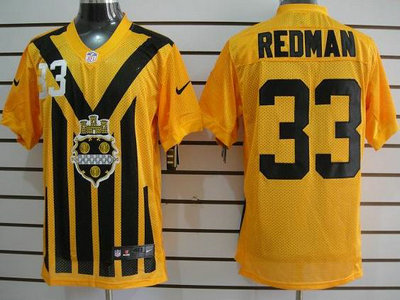 Nike Pittsburgh Steelers 33 Isaac Redman 1933 Yellow Throwback 2012 Nike NFL Elite Jersey