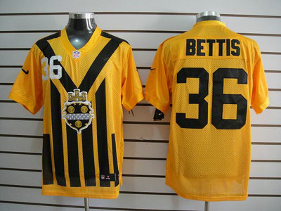 Nike Pittsburgh Steelers 36 Jerome Bettis 1933 Yellow Throwback 2012 Nike NFL Elite Jersey