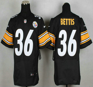 Nike Pittsburgh Steelers #36 Jerome Bettis Black Elite Jersey