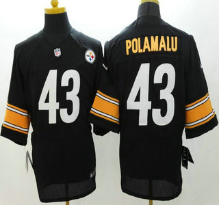 Nike Pittsburgh Steelers #43 Troy Polamalu Black Elite Jersey