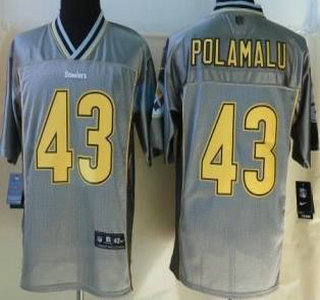 Nike Pittsburgh Steelers #43 Troy Polamalu Elite Grey Vapor Jersey