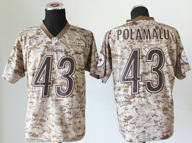Nike Pittsburgh Steelers #43 Troy Polamalu US.Mccuu 2013 Camo Elite Jersey
