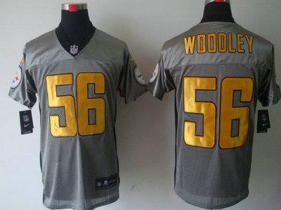 Nike Pittsburgh Steelers 56 LaMarr Woodley Gray Elite Jersey