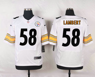 Nike Pittsburgh Steelers #58 Jack Lambert White Road NFL Nike Elite Jersey