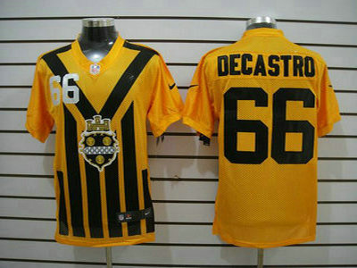 Nike Pittsburgh Steelers 66  David DeCastro 1933 Yellow Throwback 2012 Nike NFL Elite Jersey