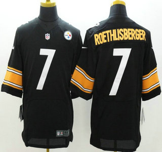 Nike Pittsburgh Steelers #7 Ben Roethlisberger Black Elite Jerseys