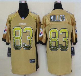 Nike Pittsburgh Steelers #83 Heath Miller Drift Fashion Gold Elite Jersey