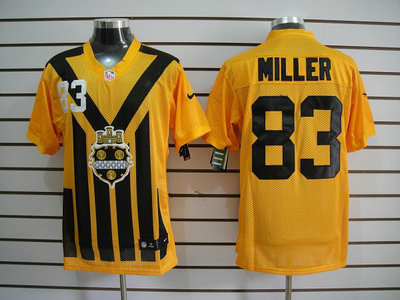 Nike Pittsburgh Steelers 83 Heath Miller 1933 Yellow Throwback 2012 Nike NFL Elite Jersey