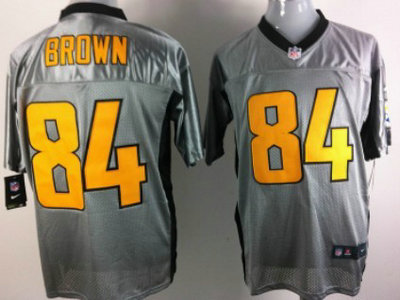 Nike Pittsburgh Steelers 84 Antonio Brown Gray Jersey