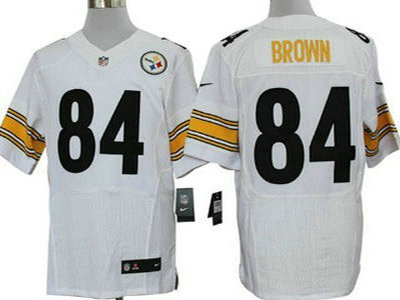 Nike Pittsburgh Steelers 84 Antonio Brown White 2012 Nike NFL Elite Jersey