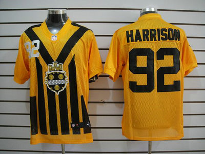 Nike Pittsburgh Steelers 92 James Harrison 1933 Yellow Throwback 2012 Nike NFL Elite Jersey