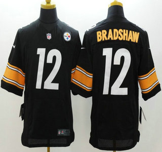 Nike Pittsburgh Steelers 12 Terry Bradshaw Black Elite Jersey