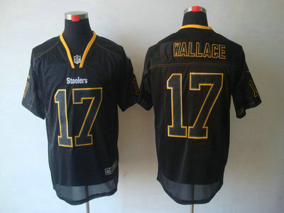 Nike Pittsburgh Steelers 17 Mike Wallace Lights Out Black Elite Jerseys
