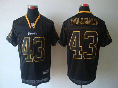 Nike Pittsburgh Steelers 43 Troy Polamalu Lights Out Black Elite Jerseys