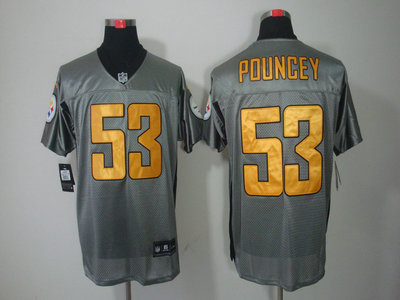 Nike Pittsburgh Steelers 53 Maurkice Pouncey Gray Elite Jersey