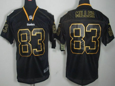 Nike Pittsburgh Steelers 83 Heath Miller Lights Out Black Elite Jersey
