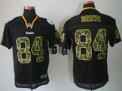 Nike Pittsburgh Steelers 84 Antonio Brown Black Camo Fashion Elite NFL Jerseys Camo Number