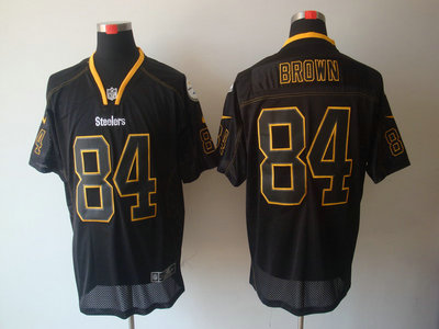 Nike Pittsburgh Steelers 84 Antonio Brown Lights Out Black Elite Jersey