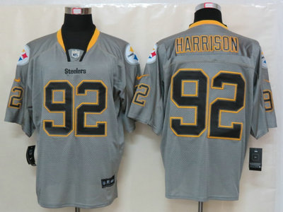 Nike Pittsburgh Steelers 92 James Harrison Lights Out Grey Elite Jerseys