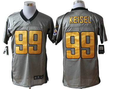 Nike Pittsburgh Steelers 99 Brett Keisel Grey Shadow 2012 Nike NFL Elite Jersey