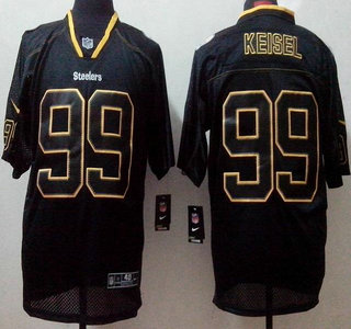 Nike Pittsburgh Steelers 99 Brett Keisel Lights Out Black Elite Jersey