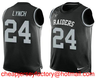 Nike Raiders #24 Marshawn Lynch Black Team Color Men's Stitched NFL Limited Tank Top Jersey