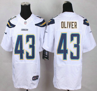 Nike San Diego Chargers #43 Branden Oliver 2013 White Elite Jersey
