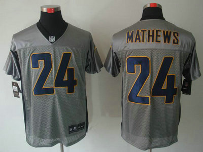 Nike San Diego Chargers 24 Ryan Mathews Grey Shadow Jerseys